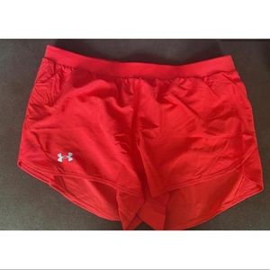 Womens Under Arnold running shorts.